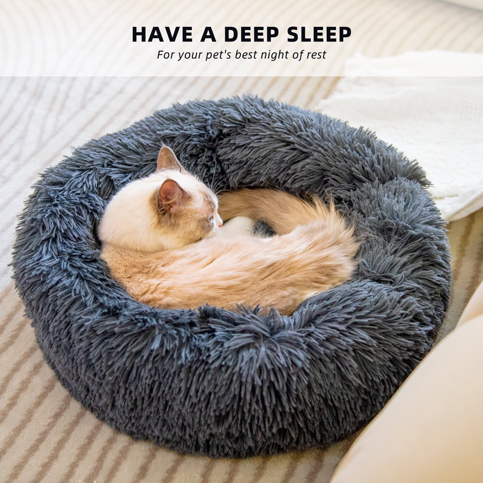 Orthopedic™ Round Pet Bed for Deep, Comfortable Sleep